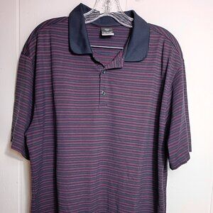 Men's XL NIKE Fit Dry Golf Navy Burgundy Short Sleeve Shirt Classic Casual Polo